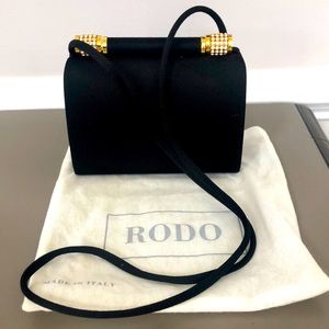RODO Black Silk Evening Bag
